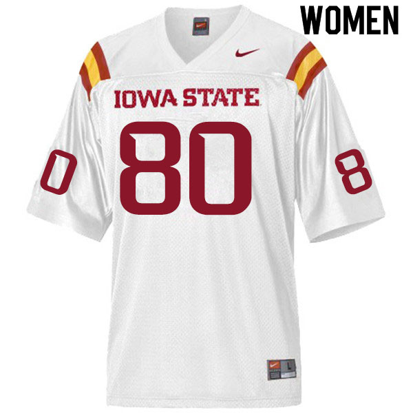 Women #80 Skylar Loving-Black Iowa State Cyclones College Football Jerseys Sale-White
